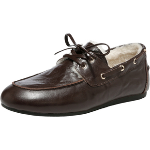 星期六乐福鞋女2025冬季新款平底女款爆款加绒加厚保暖小皮鞋棉鞋