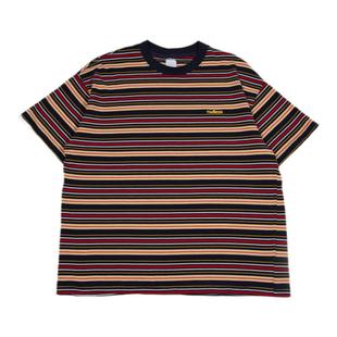 rodless 23夏季宽松305g重磅条纹短袖T恤刺绣百搭国潮牌情侣上衣