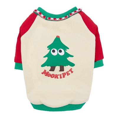 宠物狗狗红色圣诞树加绒卫衣保暖