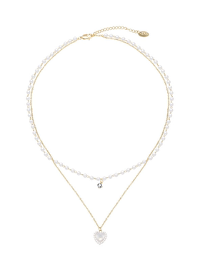 双层锁骨链珍珠项链2025新款