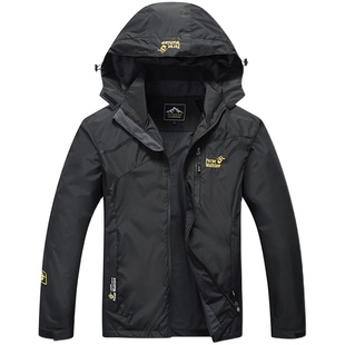 户外冲锋衣男士春秋薄款大码外套防水徒步钓鱼登山服女款衣裤套装