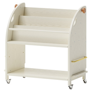 儿童书架移动收纳架实木落地置物架小户型书本整理架带轮阅读架