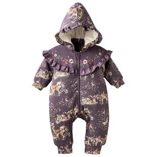 【普罗旺斯】aqpa爱帕宝宝儿童秋冬长袖前开连体衣棉服哈衣