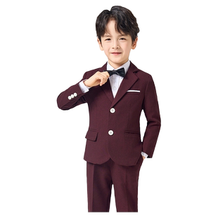 罗蒙儿童西装套装春秋英伦帅气花童礼服男童主持演讲钢琴演出西服