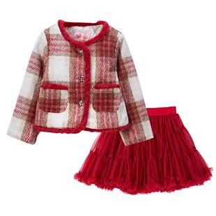 富罗迷女童秋套装洋气时髦秋季新款好看时尚早秋小香风女孩两件套