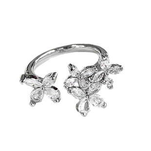 超闪蝴蝶镶钻戒指轻奢精致高级感开口指环时尚仙气冷淡风百搭戒子