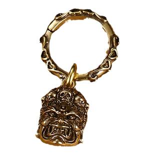 纯黄铜不动明王菩萨十二生肖鸡属相钥匙扣男挂件手工复古创意礼物