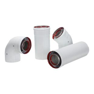 燃气壁挂炉烟管60/100铸铝弯头排烟管双层加长登高烟筒铝制