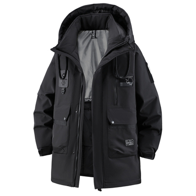 特大码中长款棉衣男加厚冬外套潮