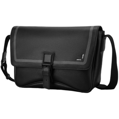 皮尔卡丹头层牛皮单肩包