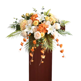 仿真花假花高档讲台花商务会议酒店司仪台花演讲台签到台装饰挂花