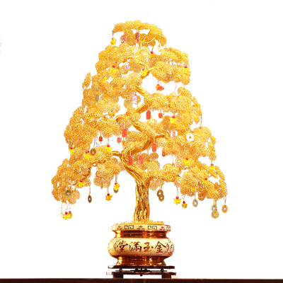 纯手工编制工艺品摇钱树