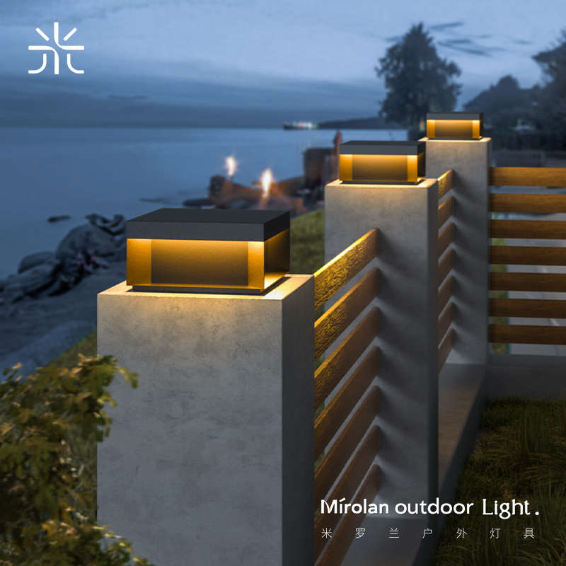 太阳能柱头灯门柱灯户外防水门庭柱子灯别墅庭院大门两侧院墙柱灯