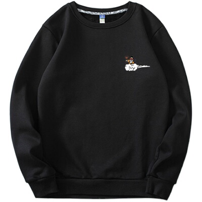 男加绒大码宽松卡通动漫无帽卫衣