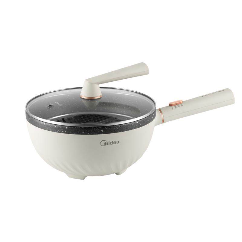 美的电炒锅4L多功能电火锅电煮家用锅炒菜蒸煮一体式大容量不粘锅