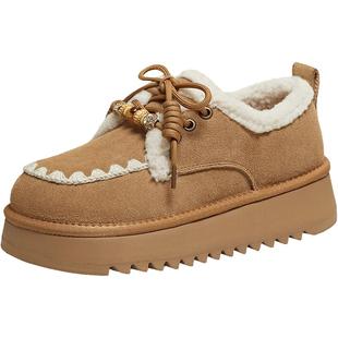 百思图2025冬季新款商场同款毛毛鞋棉鞋时尚休闲女鞋)N8076DM5