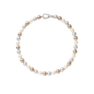 西大班 【流光日落】施家珍珠南阳金珠混彩澳白倪妮同款珍珠项链