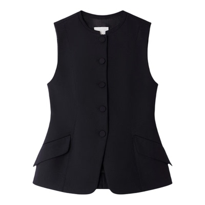 SANDRO同色系门襟收腰马甲