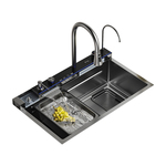 JQIMUU新升级瀑布集渣大单槽304不锈钢水槽厨房洗碗槽洗菜盆M970