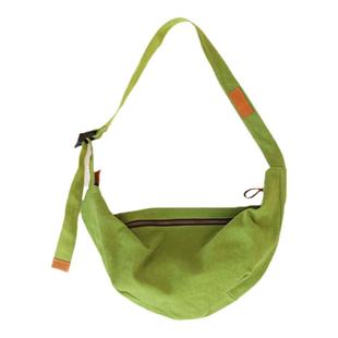 仟佰格 原创饺子包女斜挎包轻便大容量百搭文艺日系慵懒风帆布包