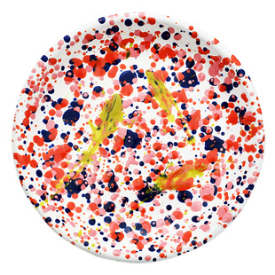 土耳其BORNN搪瓷餐具手工泼墨珐琅盘子沙拉盘长方形托盘燕麦碗碟