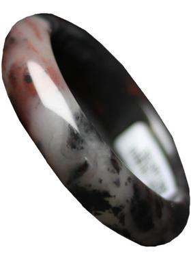 天然名族女玉石鸡血玉手镯带证书