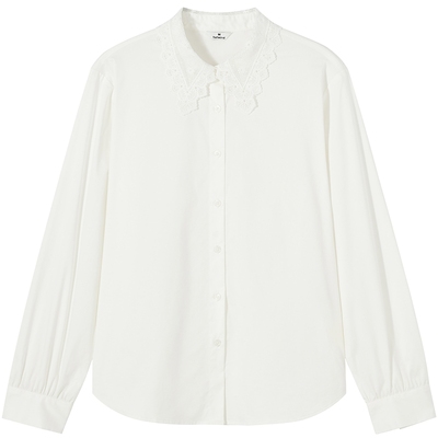 25年秋季新款女士花边翻领衬衫