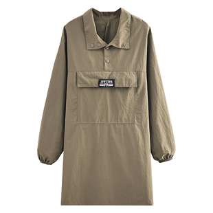 时尚塔斯隆高领防泼水长袖围裙罩衣男女厨房家用工作服定制logo