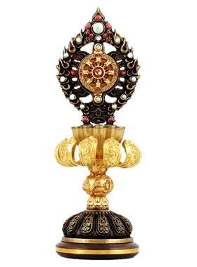 吉祥纯铜鎏金供奉西藏佛前摆件