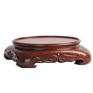 红木实木整块木雕刻底座天圆地方花瓶盆景奇石紫砂茶壶小盆栽底座