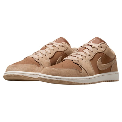 Nike耐克女鞋AIR JORDAN 1 LOW复古棕AJ1翻毛皮休闲鞋DC0774-205