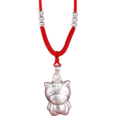 999纯银十二生肖儿童吊坠项链