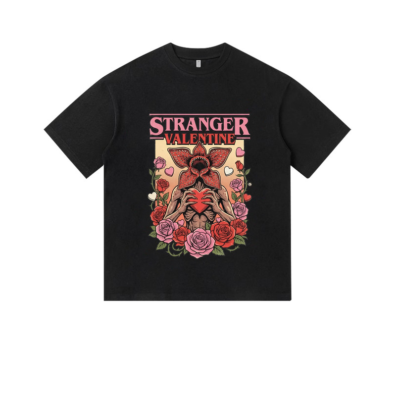 怪奇物语美剧Stranger Things周边重磅纯棉T恤衫直喷印花男装短袖