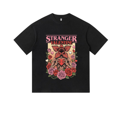 怪奇物语美剧Stranger Things周边重磅纯棉T恤衫直喷印花男装短袖