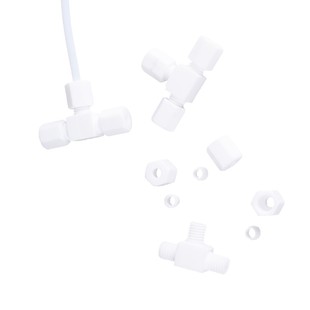 四氟管卡套三通 铁氟龙气管三通接头防腐耐酸碱PTFE卡套T型三通