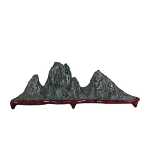 太湖灵璧幽兰石假靠笔架山子型形搁笔观赏奇石头中式办公室内摆件