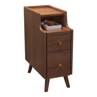 实木床头柜小型极窄家用卧室2025爆款超窄床边收纳柜子夹缝置物架