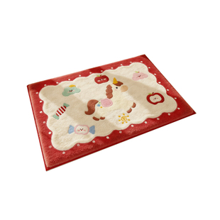 马年红色浴室地垫仿羊绒加厚防滑脚垫新年卫生间厕所门口喜庆地毯