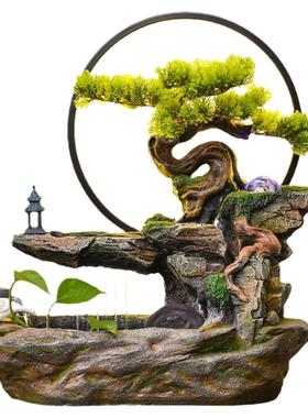 精致中式树脂假山办公室