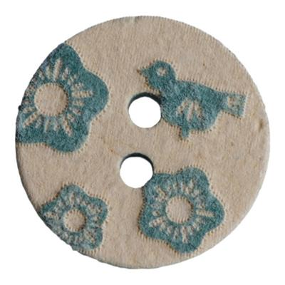 松石色花朵小鸟仿椰壳纽扣