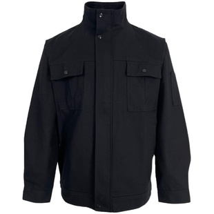 纯棉厚帆布黑色工作服男秋冬立领工装电焊劳保服上衣耐磨宽松裤子