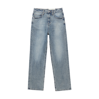 ABLE JEANS【复古直筒裤】2025新款女士复古高腰弹力牛仔裤901610