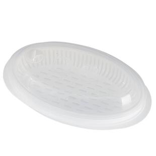 微波炉蒸鱼专用器皿带盖家用厨房椭圆形蒸鱼盘子大号加热蒸笼蒸盒