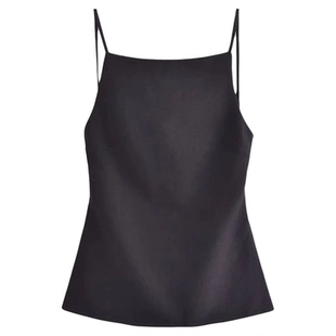 Solid color slim camisole backless top女式纯色细吊带露背上衣