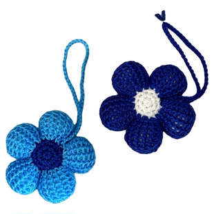 成品纱线版 手工钩织阿富汗花朵泰国同款钥匙扣包包挂件礼物配饰