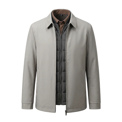 袋鼠羽绒服男加厚防风冬季中年翻领男士鹅绒爸爸装外套上衣防寒