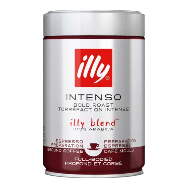 illy 深焙意式咖啡粉手冲咖啡滴漏咖啡深度烘焙250克罐装二合一版
