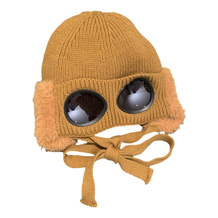 韩版可爱甜酷护目飞行帽女冬季骑行防风加绒防寒保暖护耳雷锋帽子