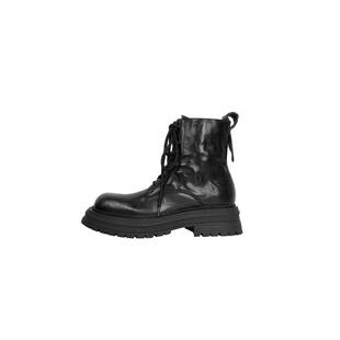 吴大叔红云鞋马丁靴女款2025秋冬气垫缓震粗跟短靴英伦风真皮女靴