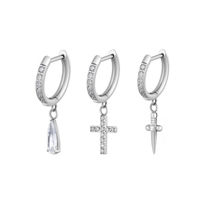 F136钛合金镶钻吊坠耳环